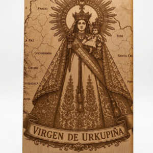 VIRGEN DE URKUPIÑA CALADA – MDF 3 MM – 20 x 30 cm 🙏💙