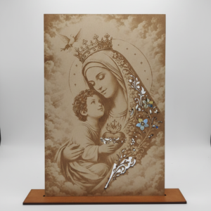 Sagrado Corazón de la Virgen María – Arte Calado en MDF 3 mm – 30 x 20 cm