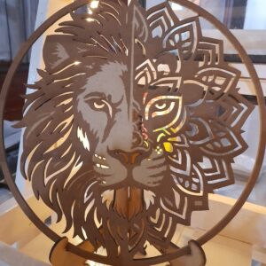 MANDALA LEÓN CALADO EN MDF 3 MM – CIRCULAR 30 x 30 cm