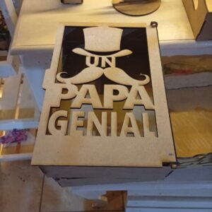CAJA GRANDE "UN PAPÁ GENIAL" – MDF 3 MM 🍺🎁